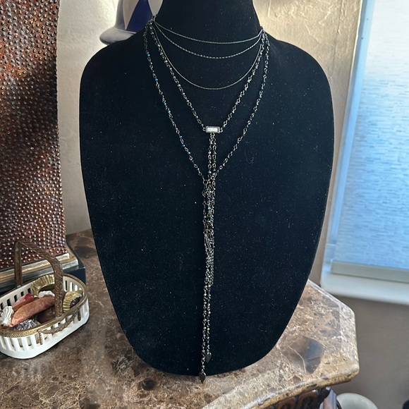 Exquisite multi chain layered with long crystal and chain tassels  gorgeous on - Picture 6 of 12